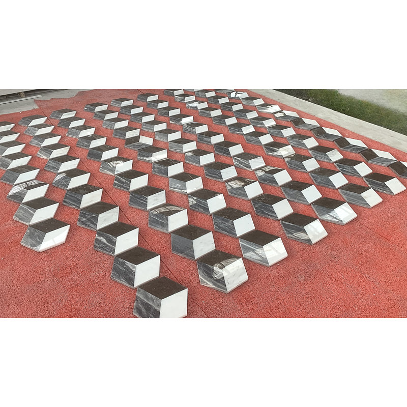 Hexagon Water-Jet Marble,Natural Marble, For Floor And Wall,Polished Marble Tile, Natural Stone, Genuine Marble, Real Marble, 1 Box 12 Pcs
