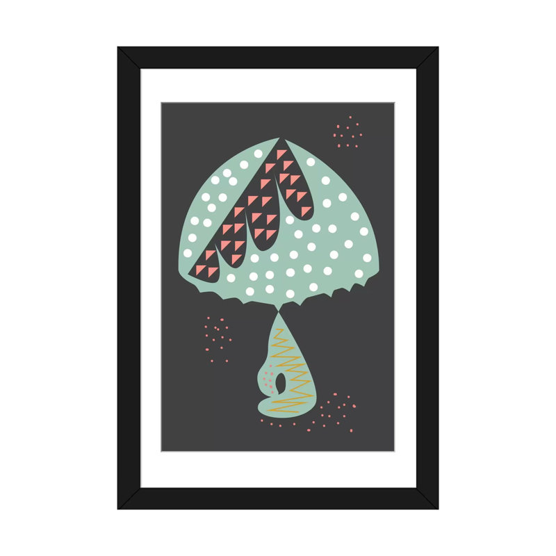 «Mushroom», impression sur toile tendue, Papier beaux-arts encadré noir, Blanc, H 32 po x l 24 po x P 1 po