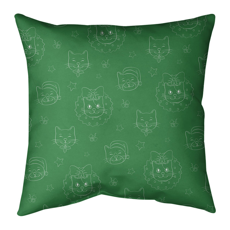 Coussin de noël, 26 po x 26 po, Vert