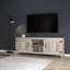 Meuble télé avec console multimédia et deux portes en noyer