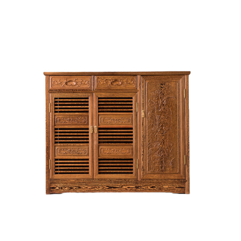 Armoire de véranda en bois massif avec rangement chinois