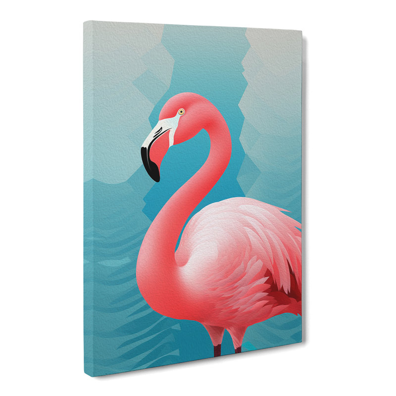 Flamingo Op No.2 - Wrapped Canvas, 76cm H x 50cm W x 3cm D