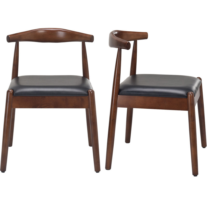 Chaises de salle à manger en tissage, Walnut, Noir