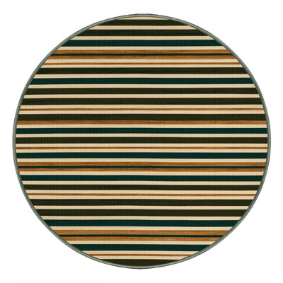 Tapis lavable rayé vert crème Hunter