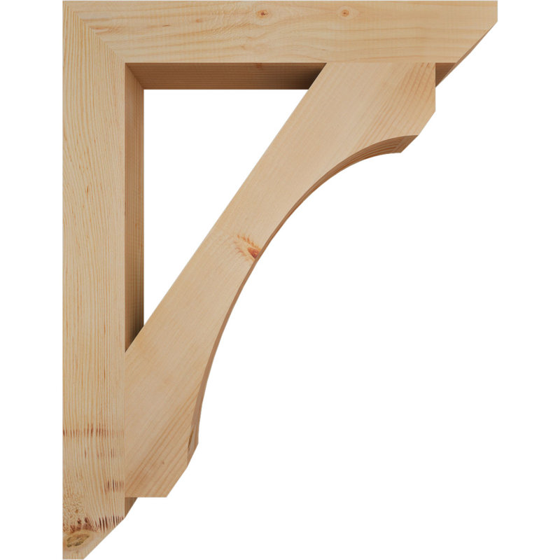 Support en bois / corbeau, Douglas (lisse), H 36 po x l 3,5 po x P 28 po