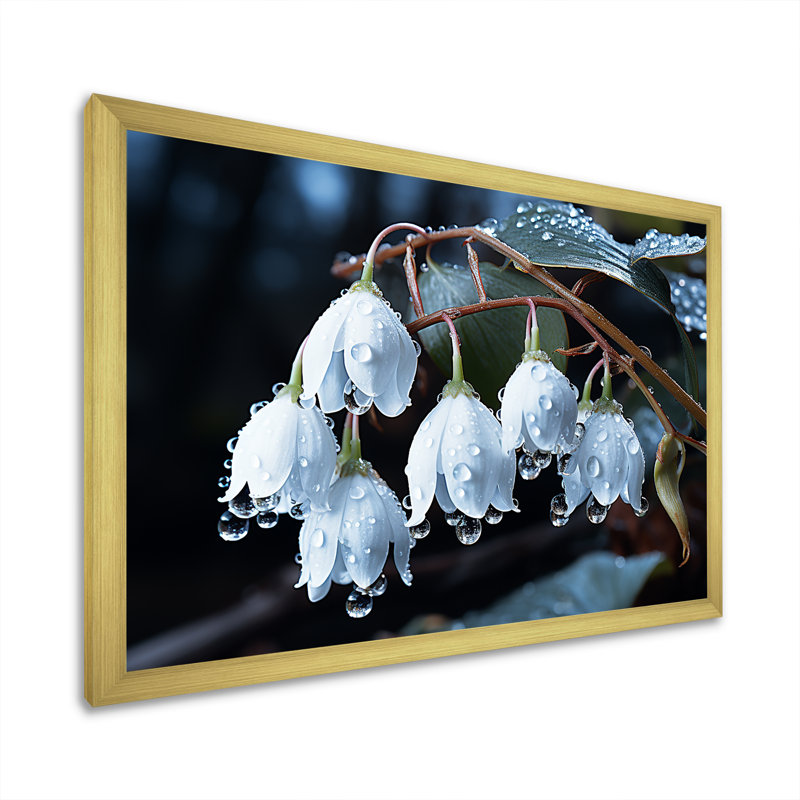Photo charme de neige en hiver, Cadre doré simple, H 16 po x l 32 po x P 1 po