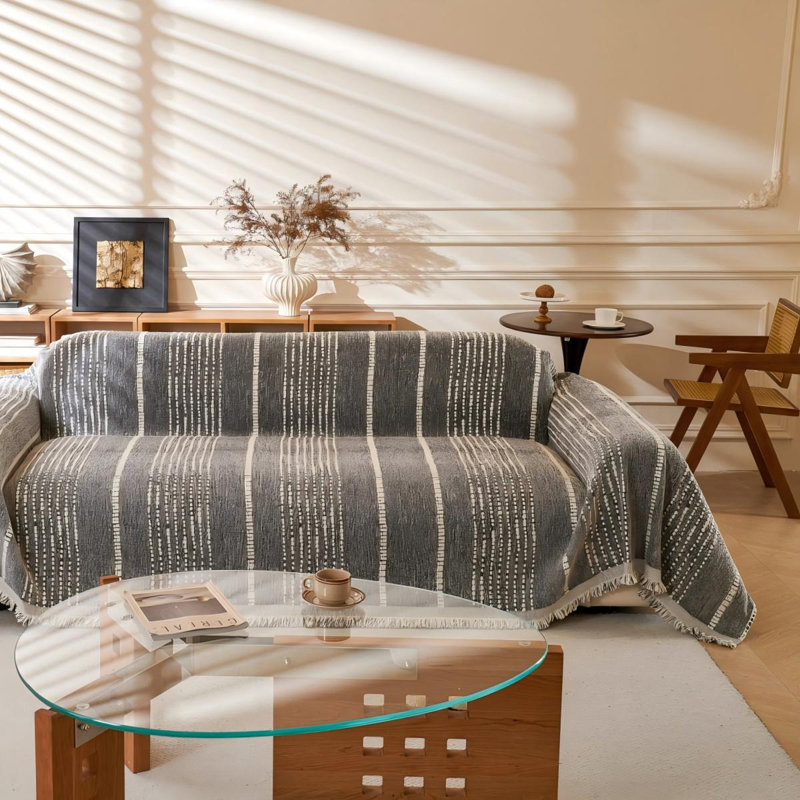 Sofa Slipcover Slipcover Sofa Line Geometry Cushion Couch Sofa Protector Sectional Sofa Throws Living Room Sofa Slipcovers Universal Chenille Sofa