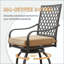 Ensemble de 2 tabourets de bar pivotants d'extérieur avec coussin épais et accoudoirs courbés lisses - Kaki