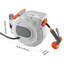 Retractable Garden Hose Reel, 1/2 in x 50 ft, Wall Mounted Hose Reel with 9-Function Sprayer Nozzle and 180° Swivel Bracket, Any Length Lock, Automatic Slow Rewind System, for Garden Watering