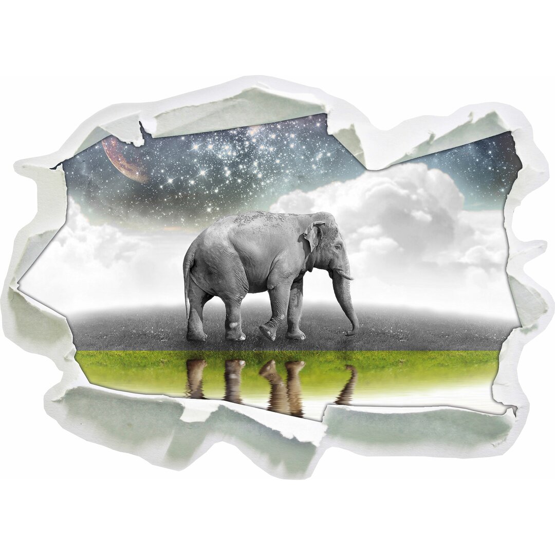 Fantastischer Elefant auf der Wiese Wandsticker