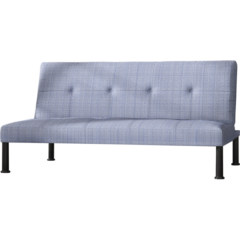 Iselys Twin 64'' Upholstered Convertible Sofa, Blue Linen