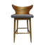 Chaises de bar d'inspiration Mid-Century, tissu gris, bois d'hévéa, tabourets Ht 41 po, sièges rembourrés, solide