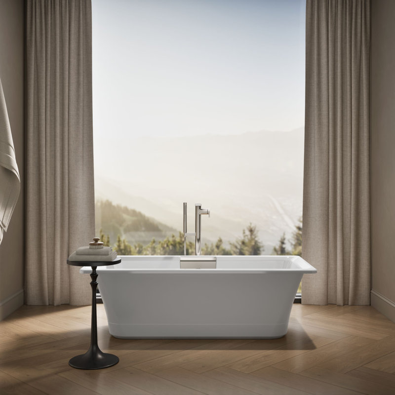 Volute 63 In. X 28-3/8 In. Freestanding Bath With Base