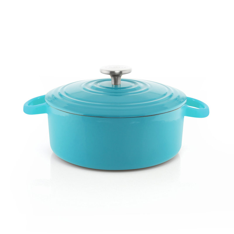 Sea Blue 3 Quart Enameled Cast Iron Dutch Oven