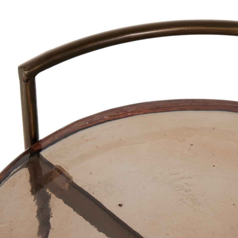 Alline Metal Bar Cart, Smoked Brown