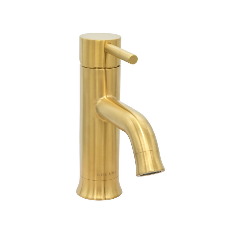 Lulani Aruba Single Hole Bathroom Faucet with Drain Assembly, Brushed Gold 