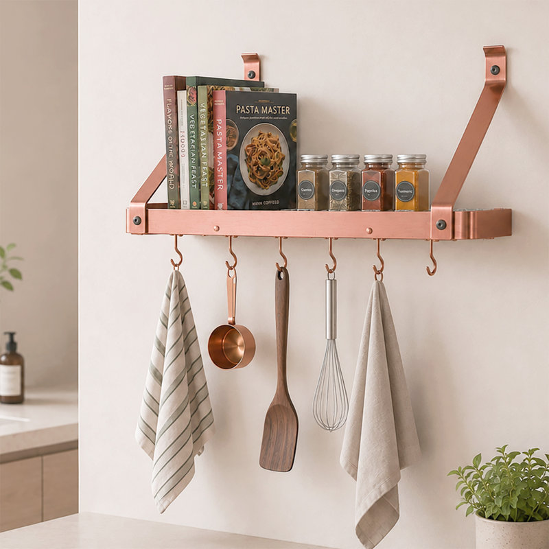 Handcrafted Gourmet Wall Mounted Pot Rack