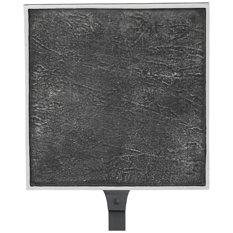 Plaque de plaque d'adresse carrée classique avec piquet de pelouse, Fer suédois / Argent, Oui