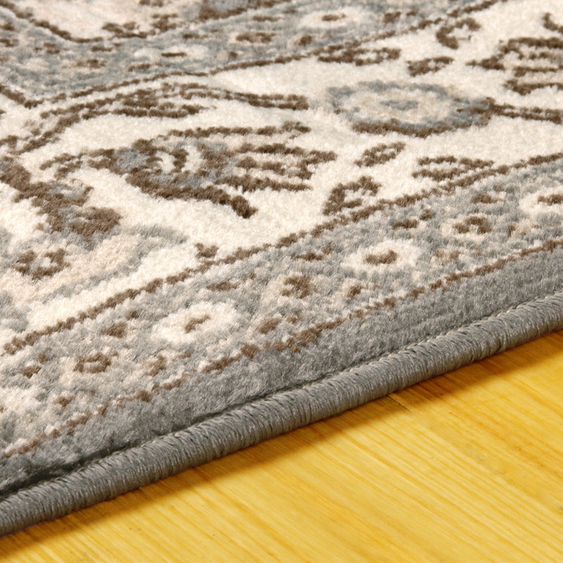 Verndale Traditional Floral Slate Indoor Area Rug, Rectangle 2' x 3'