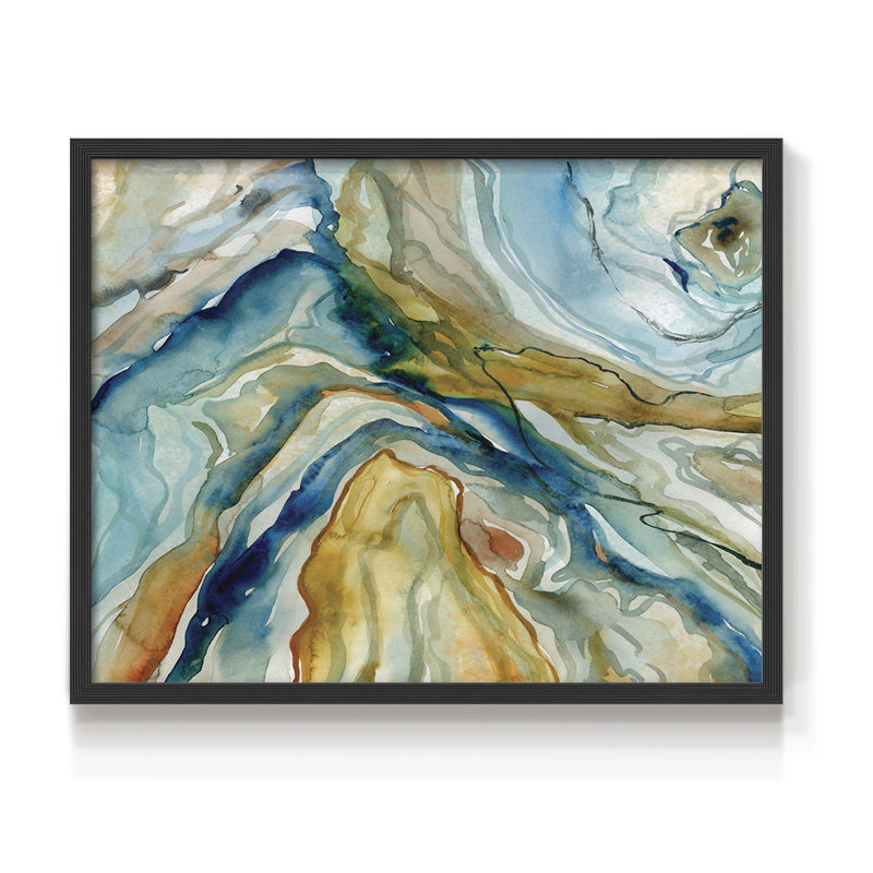 Geo Formation I -Framed Print - Restickable, H 22 po x l 28 po, Noir, noir, noir, noir