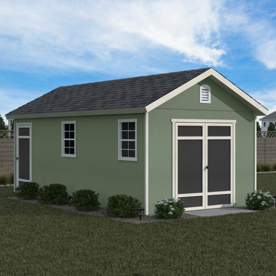 Fairfax Wood Storage Shed, 20 ft. W x 10 ft. D, With Floor (Professional Installation Included)