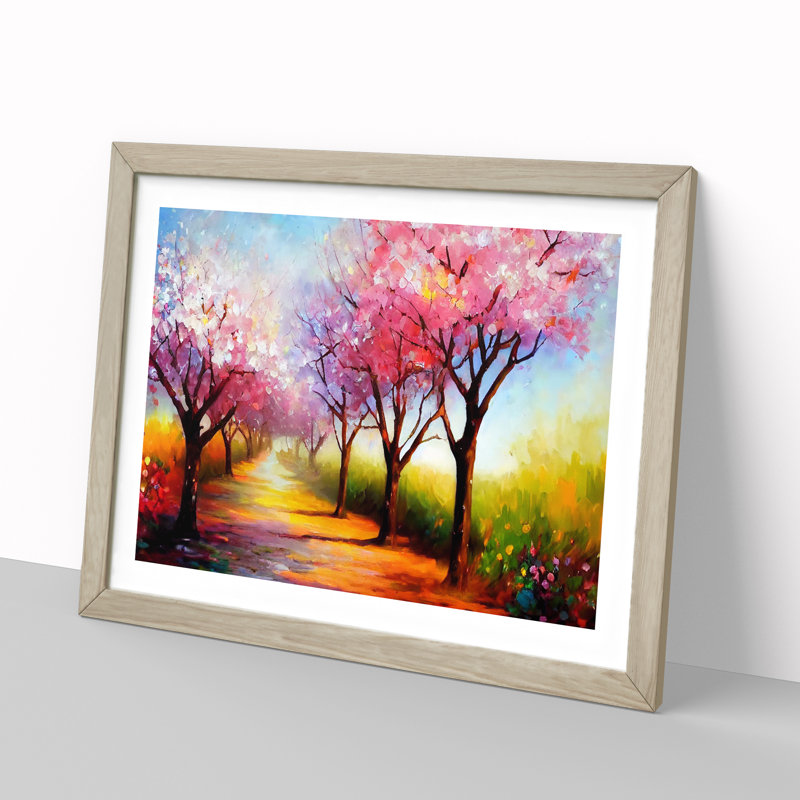 Cherry Blossom Tree Park Vol.7 - Framed Print, 34cm H x 46cm W x 2cm D, Oak Framed