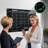 Black 24”x36” Magnetic Glass Whiteboard Calendar Planner