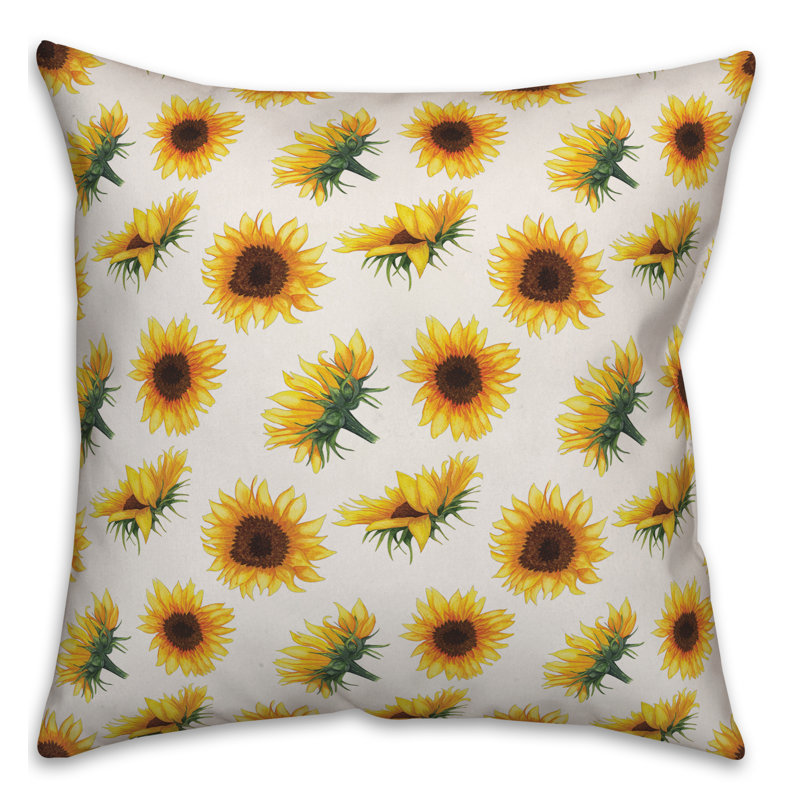 Sunflower Throw Pillow Cover, 16" x 16"