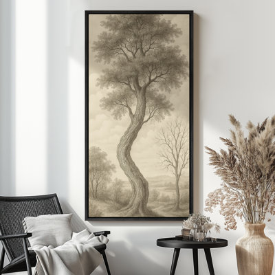Brown Tone Twisted Tree Landscape Art Extra Large Pictures Framed Canvas Print Wall Art