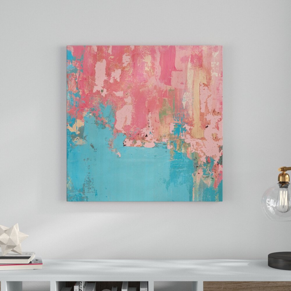 pink and blue abstract art