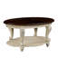 Table basse ovale, table basse à 2 niveaux avec tablette de rangement ouverte, table centrale-131941762
