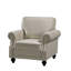 Chaise d'appoint classique en velours avec pieds tournés en bois massif et fauteuil rembourré-132793883