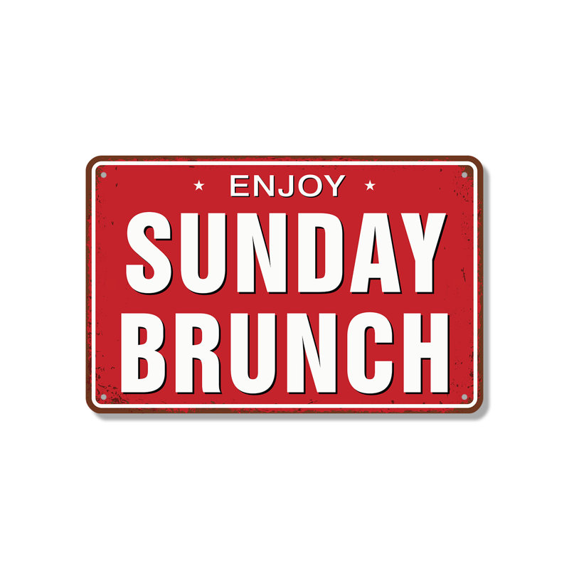 Panneau de fantaisie en aluminium 7 po x 10 po Sunday Brunch Street (paquet de 2)