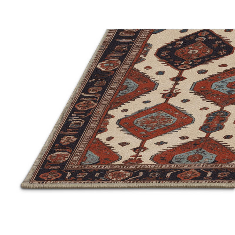 Machine Washable Persian Brown Area Rug, Square 4'