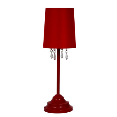 Lampe de table avec abat-jour en tissu et perles en acrylique suspendues