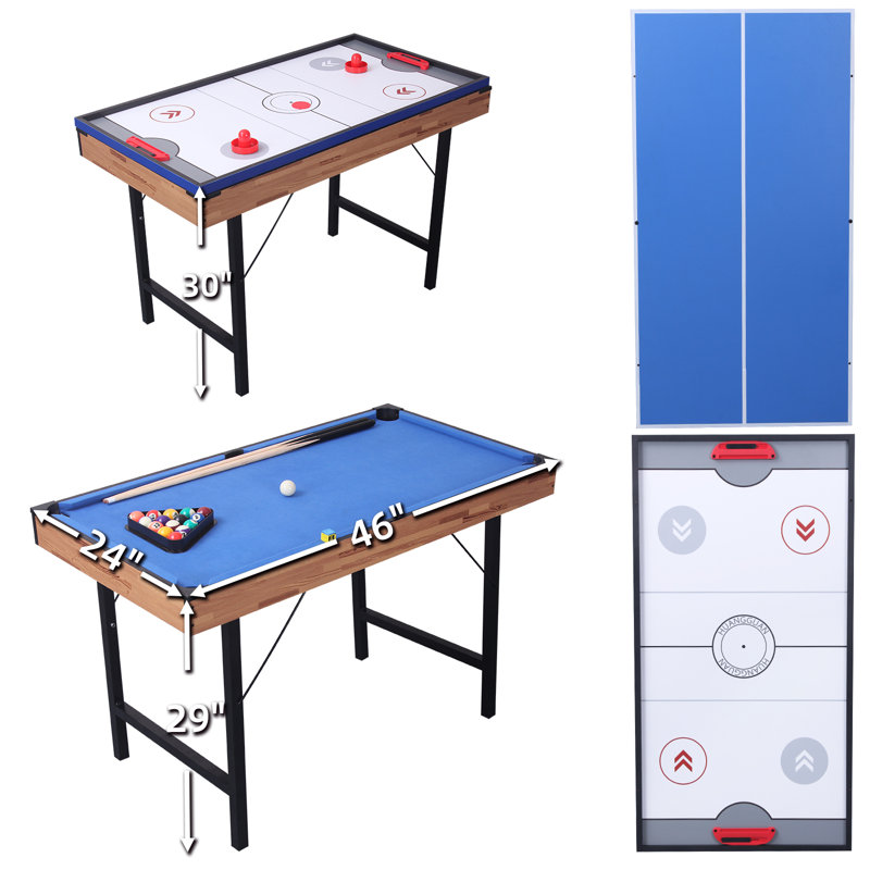 TALLO 48" 3-in-1 Folding Billiard/pool Table Multi-game Table
