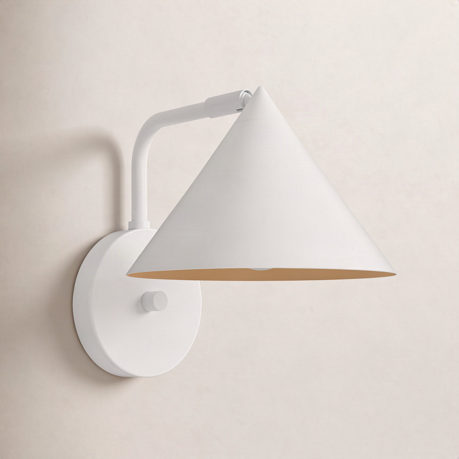 Ireland Single Light Dimmable Armed Sconce, White