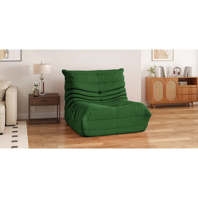 38-Inch Lazy Corduroy Bean Bag Chair with High-Density Foam, No Assembly, Ergonomic Design