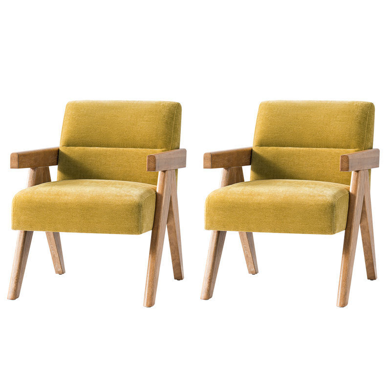 Ensemble de 2 chaises d'appoint Donohoe, Moutarde