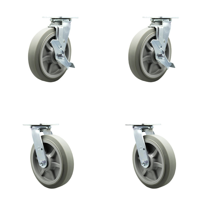 4 Piece Thermoplastic Rubber Caster Set