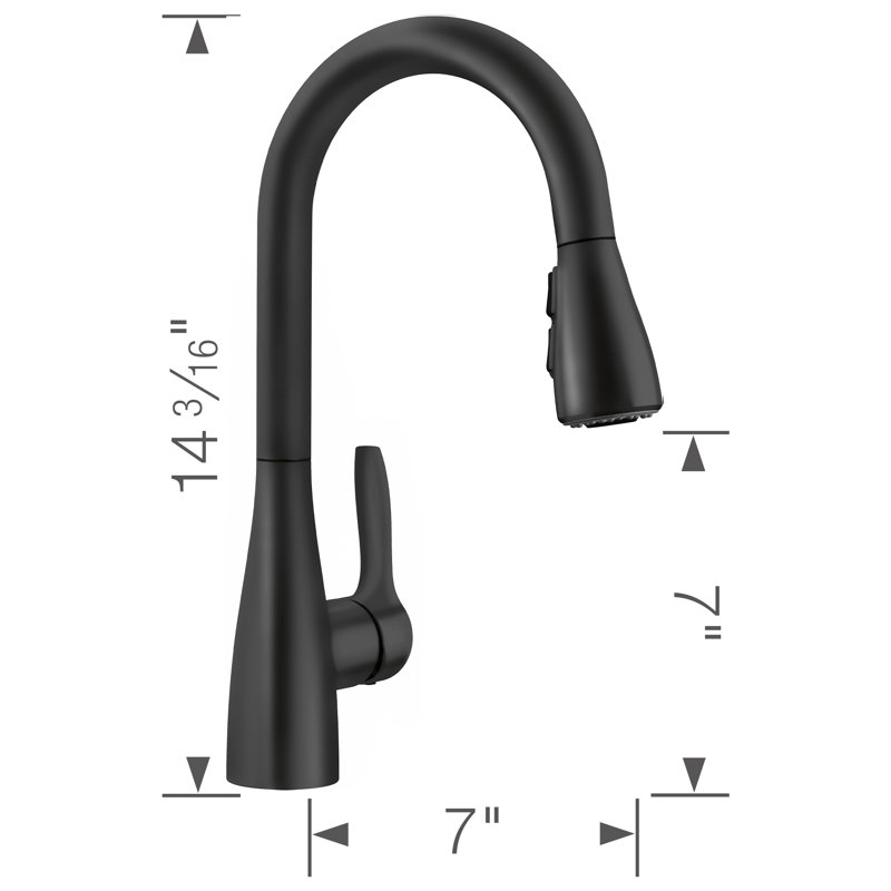 Robinet de bar à double jet Atura, Noir mat