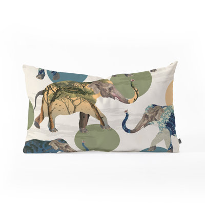 Belle Elephant Polka Oblong Lumbar Pillow