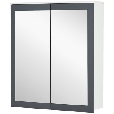 Bathroom Medicine Cabinet With Mirror, 27"X30" Wall Mounted Bathroom Mirror Cabinet, Bathroom Wall Cabinet With Storage, Double Doors And 2 Adjustable Shelves