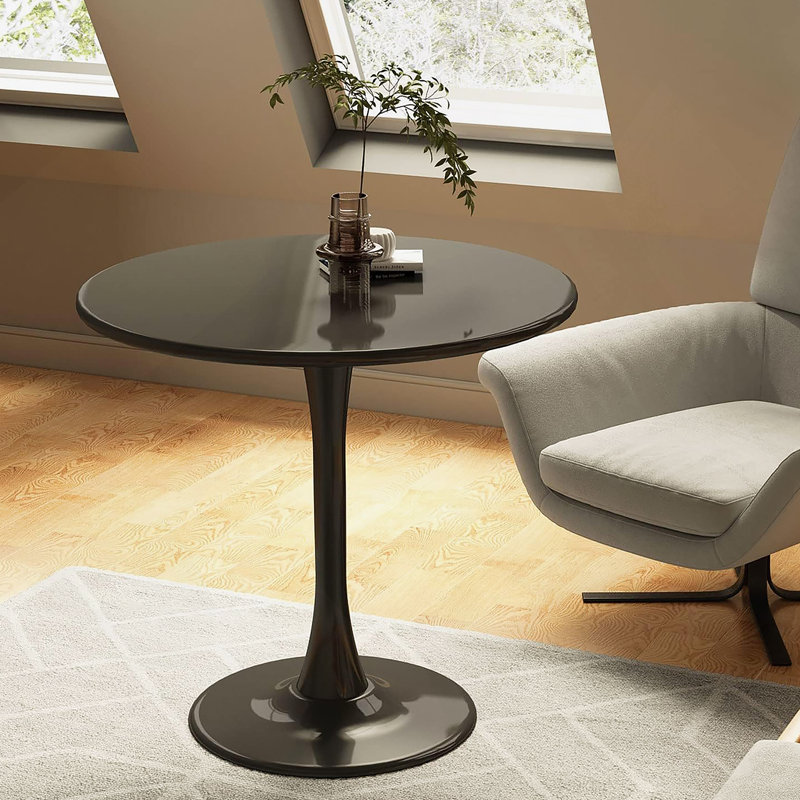 Table de salle à manger Gedin, Noir, H 29,1 po x L 23,6 po x l 23,6 po, Noir