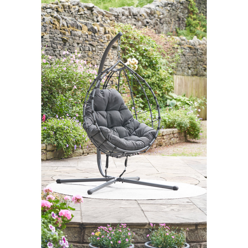 Lyon Anthracite Outdoor Single Hanging Chair, Single, Anthracite Grey