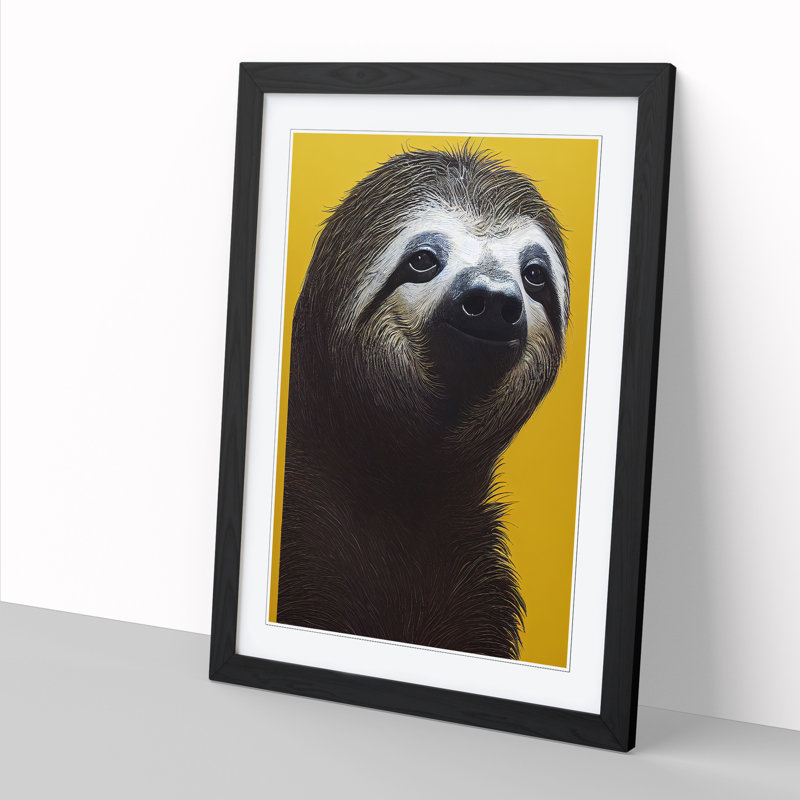 Sloth Portrait - Wall Art, 34cm H x 25cm W x 2cm D, Walnut