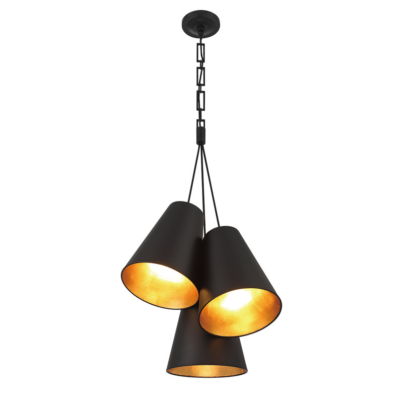 Brian Patrick Flynn Tavier 3 Light Pendant, Matte Black