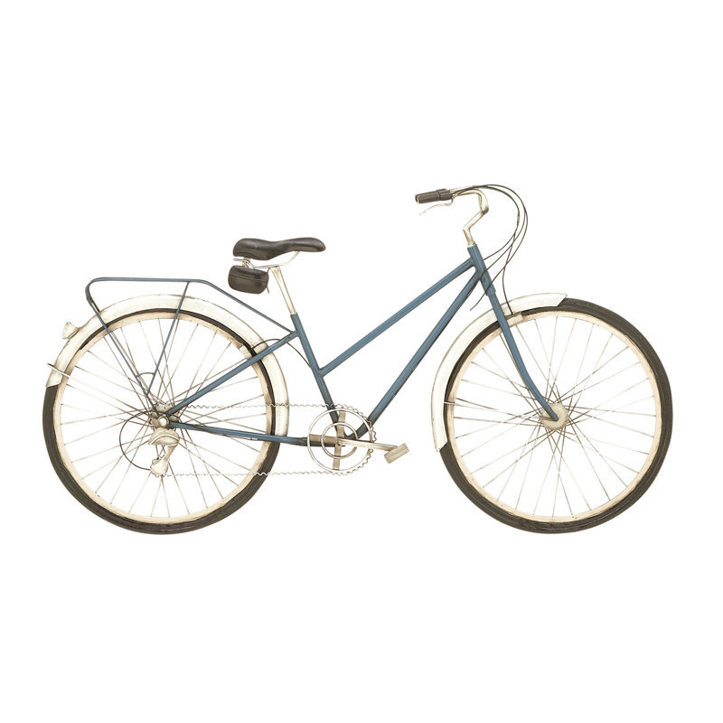 Metal Bike Black Wall Decor with Seat and Handles
