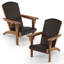Ensemble de 4 chaises Adirondack avec assise et dossier rembourrés en rotin-1323747919