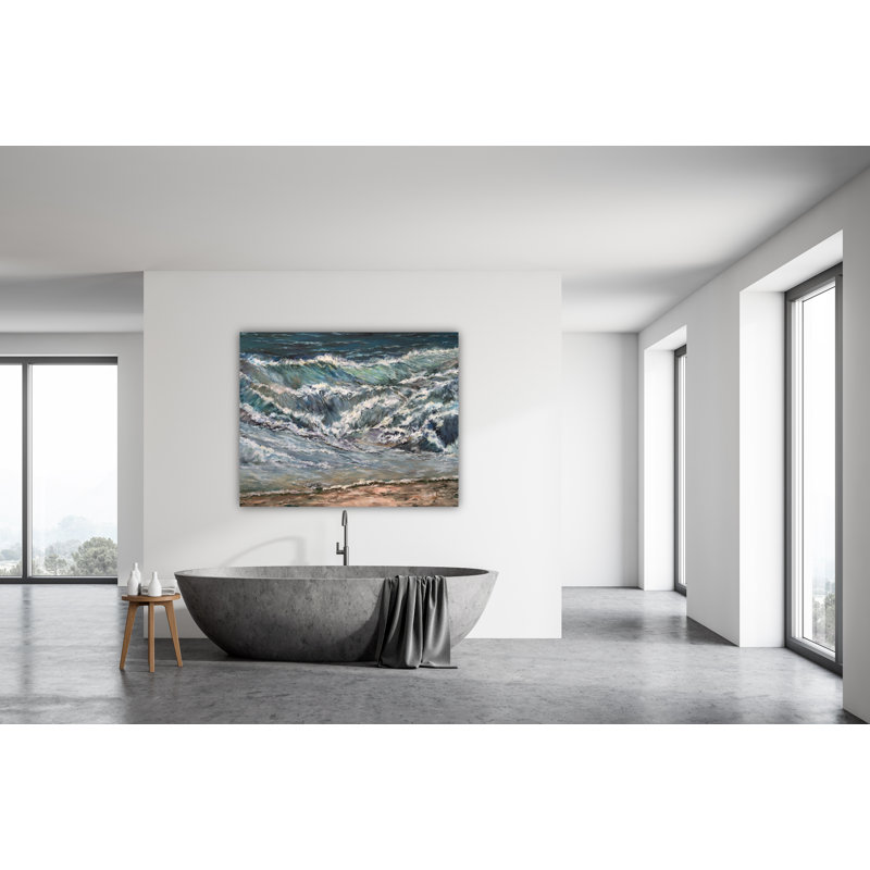 Ocean's Edge - reproduction d'art sur toile, Cadre flottant blanc, H 22 po x l 26 po x P 2 po